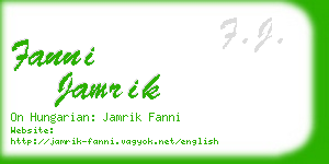 fanni jamrik business card